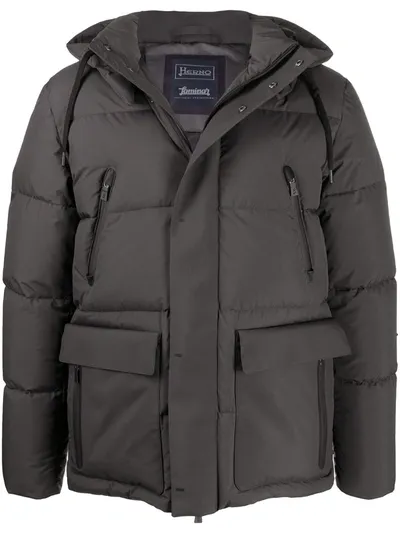 Herno Multi-pocket Padded Coat In Black