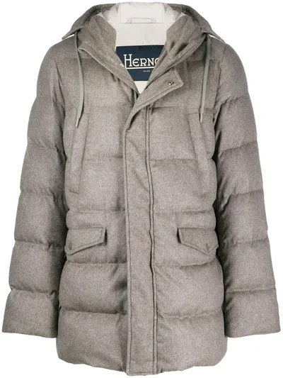 Herno Padded Multi-pocket Coat In Grey