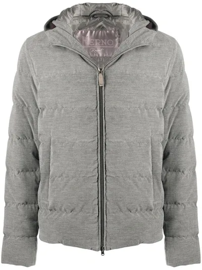 Herno Hooded Padded Jacket In Grey