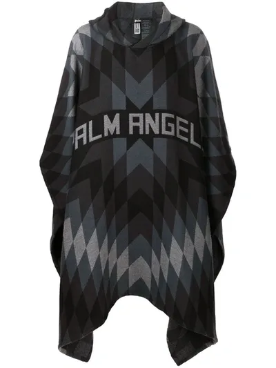 Palm Angels Geometric-knit Cape In Grey