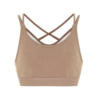 Tory Sport Stretch-jersey Sports Bra In Beige