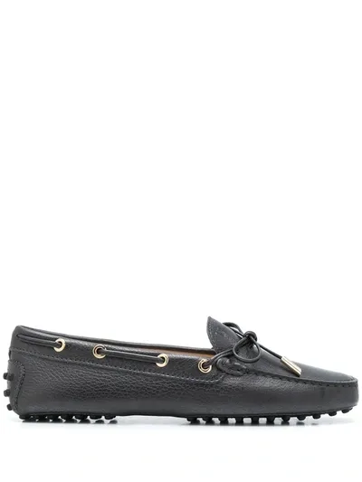 Tod's Leather Driving Loafers In Black