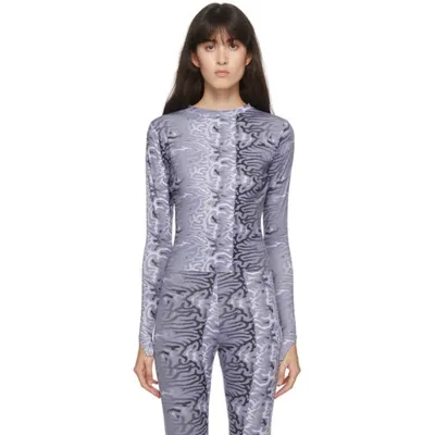 Maisie Wilen Abstract-print Long-sleeved Top In Brain Purpl