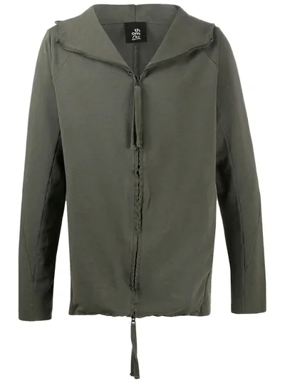 Thom Krom Plain Zipped Hoodie In Green