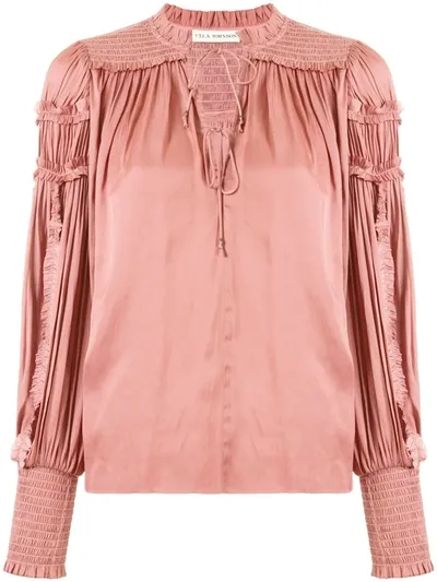 Ulla Johnson Ruffle Trim Blouse In Pink