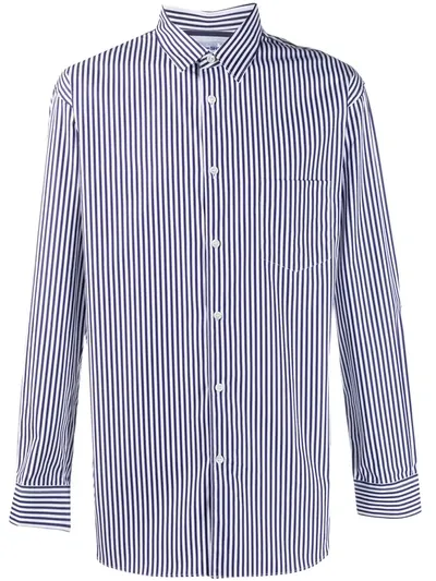 Comme Des Garçons Shirt Striped Long-sleeve Shirt In Blue