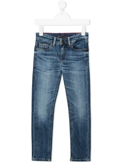 Tommy Hilfiger Junior Kids' Washed Slim-it Jeans In Blue