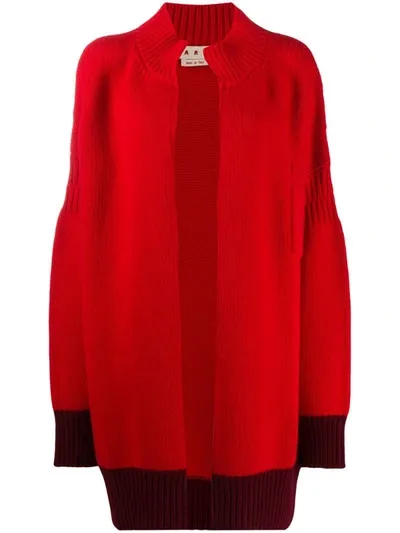 Marni Colour-block Cardi Coat In Red