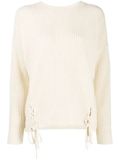 P.a.r.o.s.h Side Tie Cable-knit Jumper In White