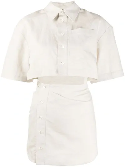 Jacquemus Arles Cut-out Shirt In Neutrals