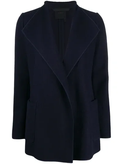 Agnona Draped Long-sleeve Cardigan In Blue