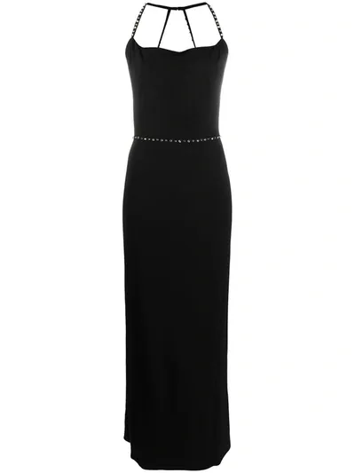 Twinset Embellished Evening Dress In Black