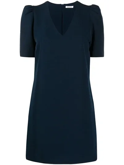 P.a.r.o.s.h V-neck Mini Shift Dress In Blue