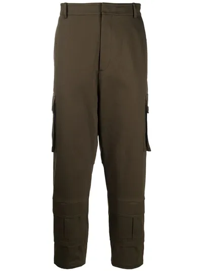 Les Hommes Pantaloni Cargo In Cotone Stretch In 3100 Green