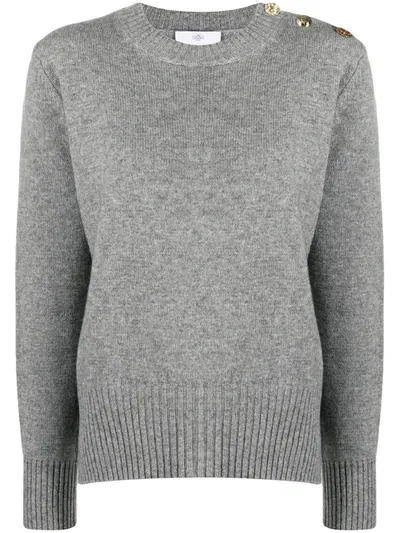 Allude Long-sleeve Fitted Jumper In Grey