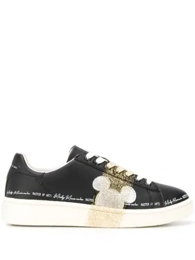 Moa Master Of Arts Mickey Mouse Print Sneakers In Black