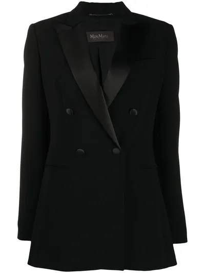 Max Mara Double Breasted Blazer In Schwarz