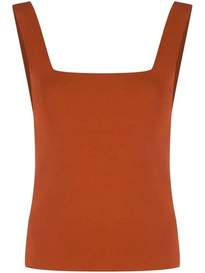 Vince Square-neck Crop Top In Brown