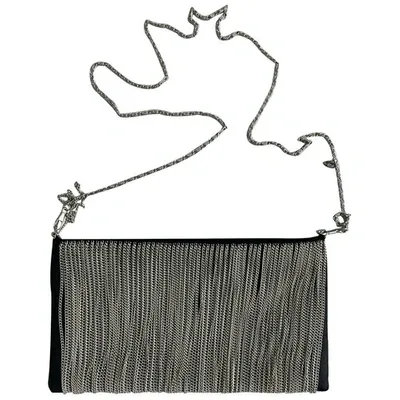 Pre-owned Krizia Cloth Clutch Bag In Black