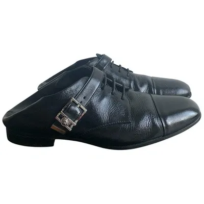 Pre-owned Versus Leather Lace Ups In Black