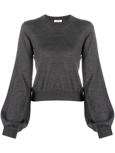 P.a.r.o.s.h Puffed Sleeve Crewneck Sweater In Grey