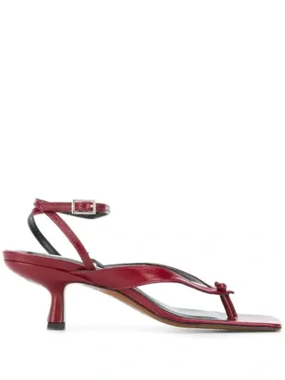 By Far Mindy 50 Burgundy Leather Sandals In Red