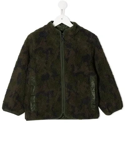 Stella Mccartney Kids' Faux Shearling Reversible Jacket In Green