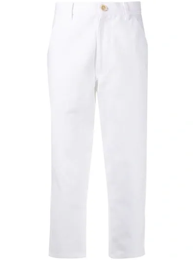 Comme Des Garçons Shirt Cropped Wide-leg Trousers In White