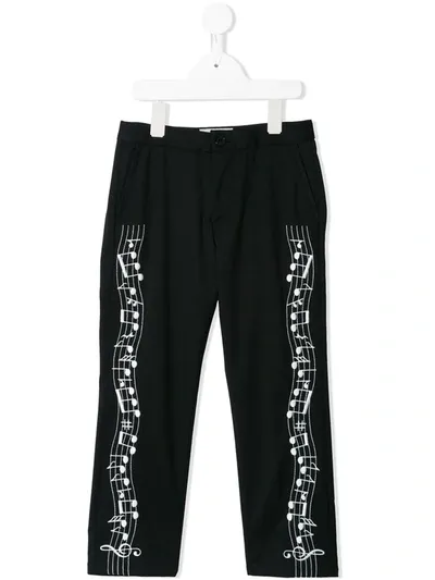 Stella Mccartney Kids' Musical Note Trousers In Black