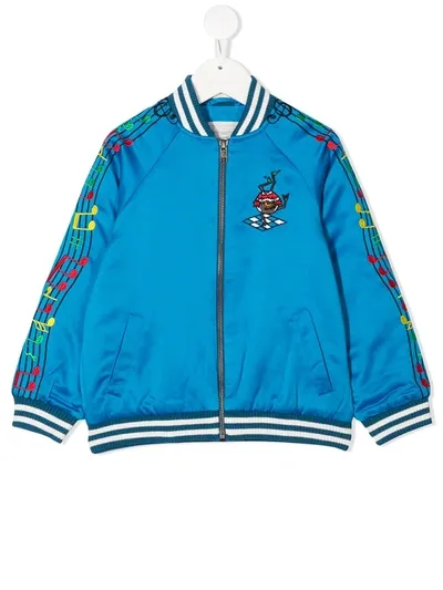 Stella Mccartney Kids' Music Monsters Bomber Jacket In Blue