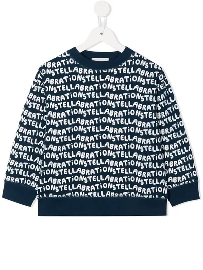 Stella Mccartney Kids' Stellabration Printed Sweatshirt In Blue