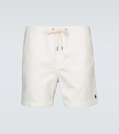 Polo Ralph Lauren Wale Cotton Corduroy Shorts In Warm White