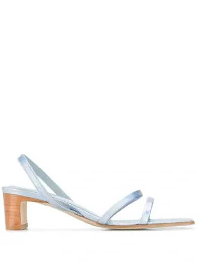 By Far Block-heel Strappy Sandals In Blue