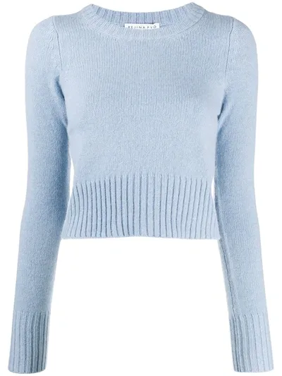 Rejina Pyo Crew-neck Cropped Sweater In Blue