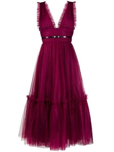 Brognano Tulle Midi Ress In Purple