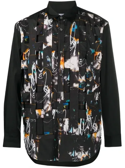 Comme Des Garçons Shirt X Futura Abstract-print Woven Panel Shirt In Black