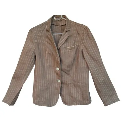 Pre-owned Brunello Cucinelli Linen Short Vest In Brown