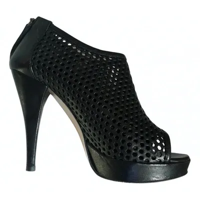 Pre-owned Baldinini Leather Heels In Black