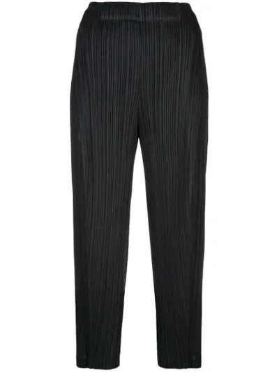 Issey Miyake High Waisted Pleated Trousers In Black