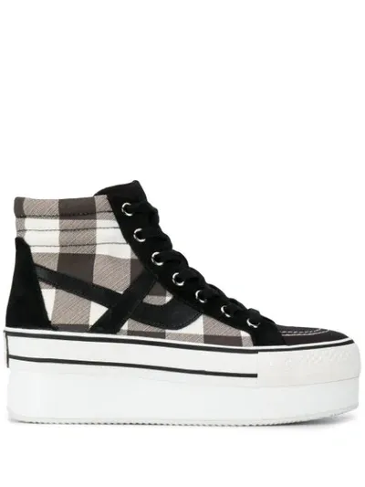 Ash Jimmy Check High-top Sneakers In Black