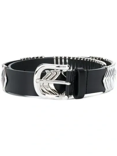 Isabel Marant Metallic Chevron Belt In Black