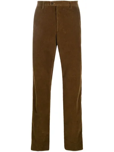 Etro Straight-leg Corduroy Trousers In Green