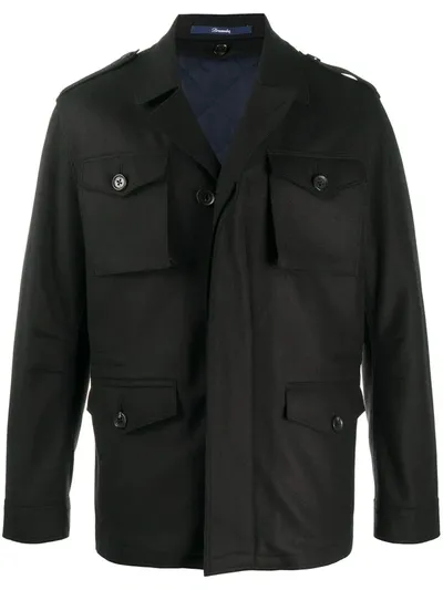 Drumohr Multi-pocket Military Jacket In Black