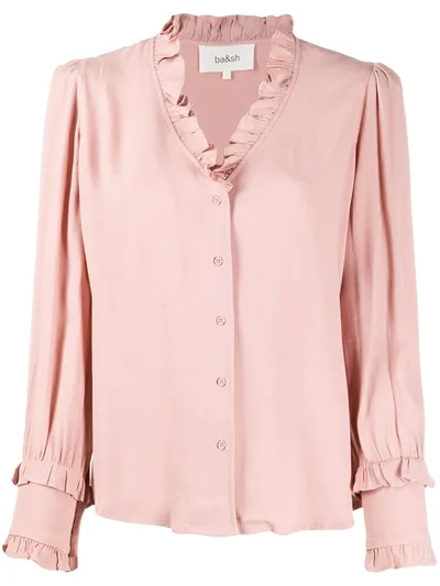 Ba&sh Frilled Neck Blouse In Pink