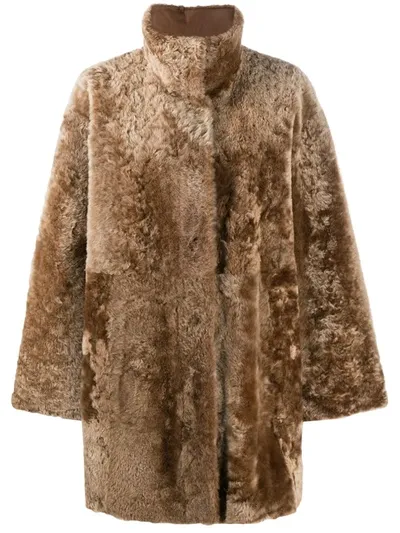 Drome Shearling Coat In Brown