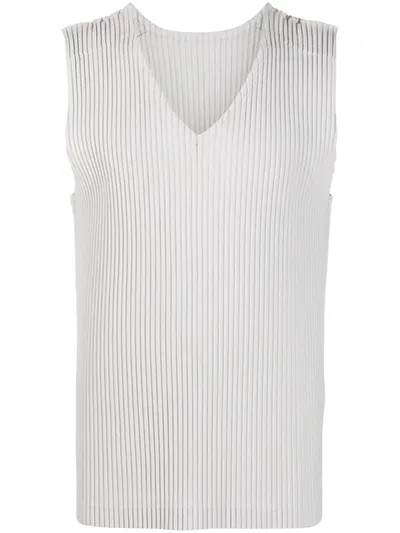 Issey Miyake Micro-pleated Top In Grey