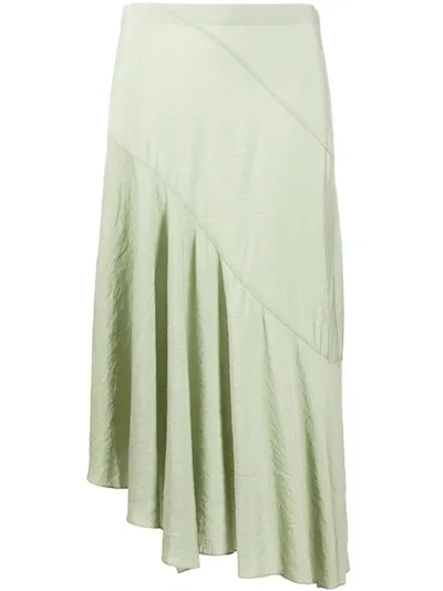 Vince Side Button Asymmetrical Midi Skirt In Neutral