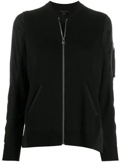 Allsaints Maeve Knitted Bomber Jacket In Black