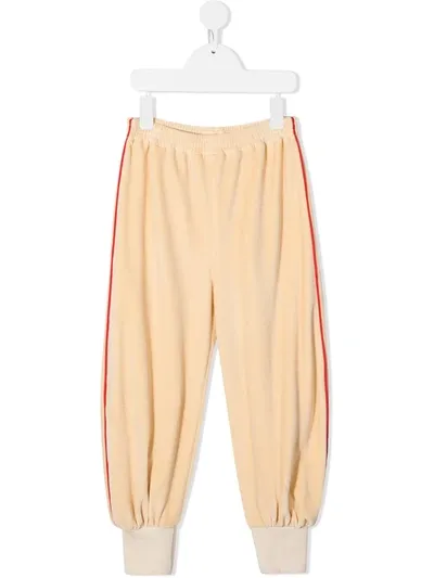 Gucci Kids' Chenille Gathered-ankle Track Pants In Rosa Beige