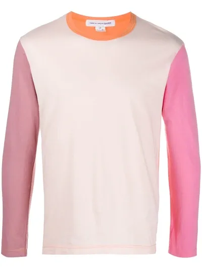 Comme Des Garçons Shirt Colour-block Long-sleeved Top In Orange